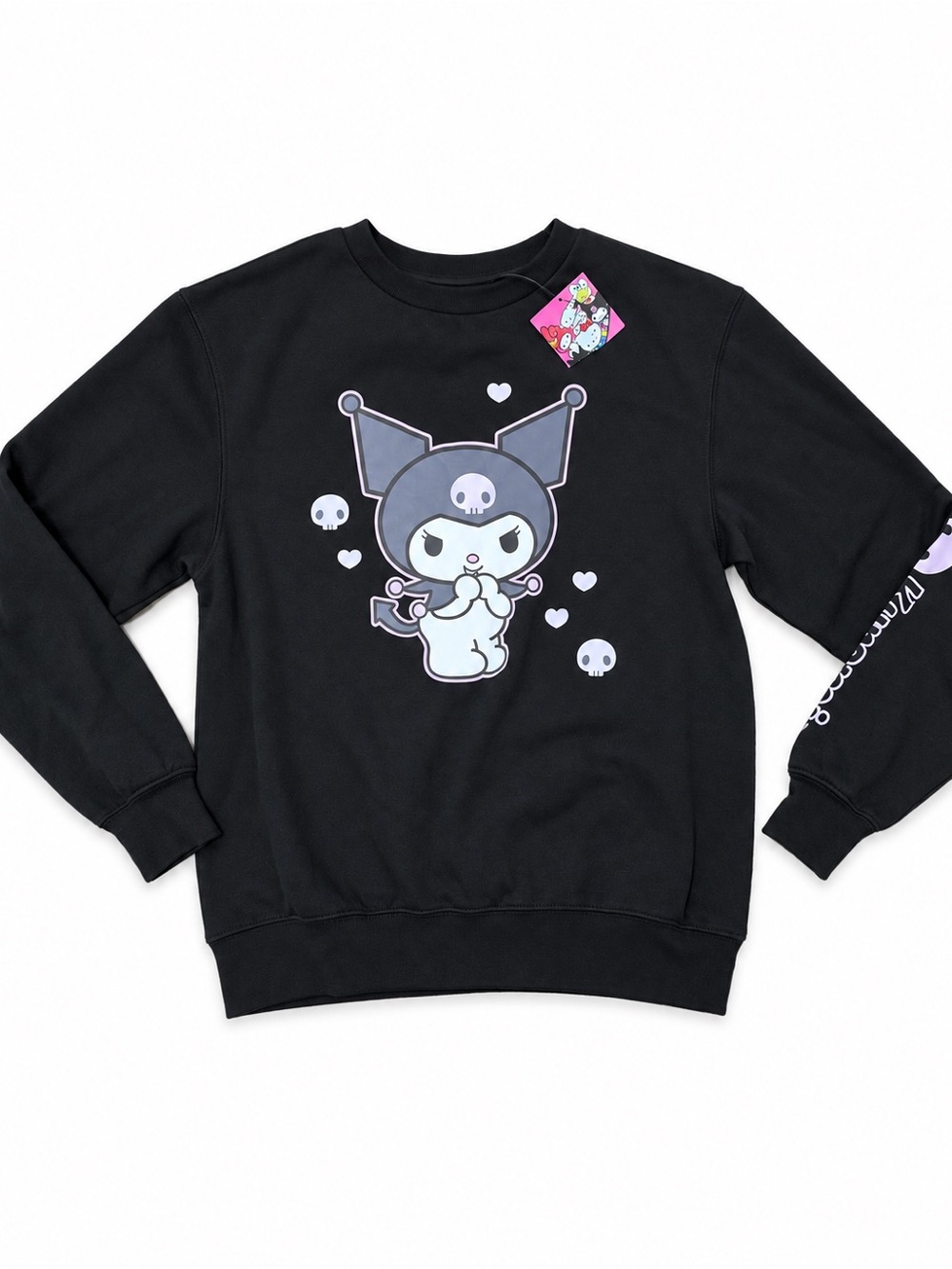 Kuromi Sanrio Black Oversized Crewneck Sweatshirt XS